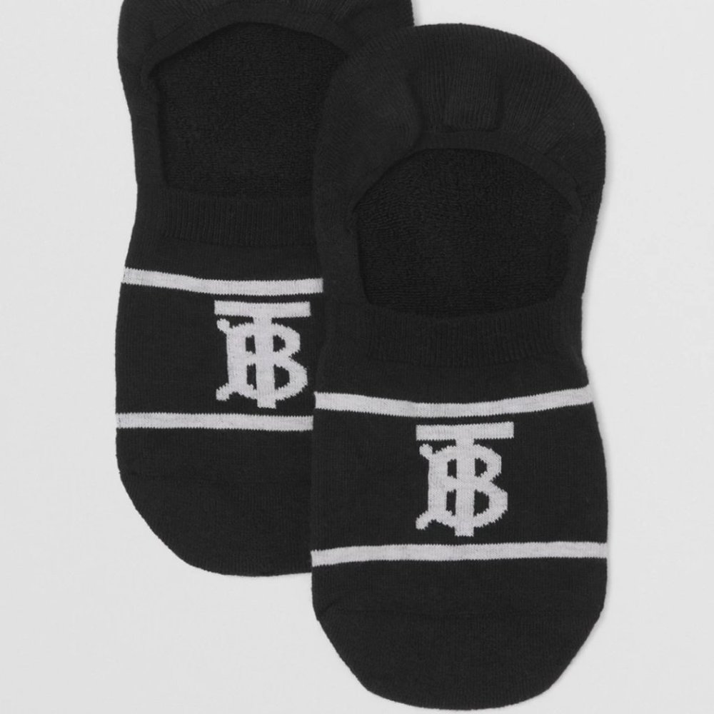 NWT Burberry Monogram Intarsia Cotton Blend Sneaker Socks
